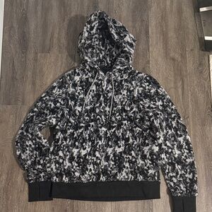 Athleta Black and White Fleece Hoodie